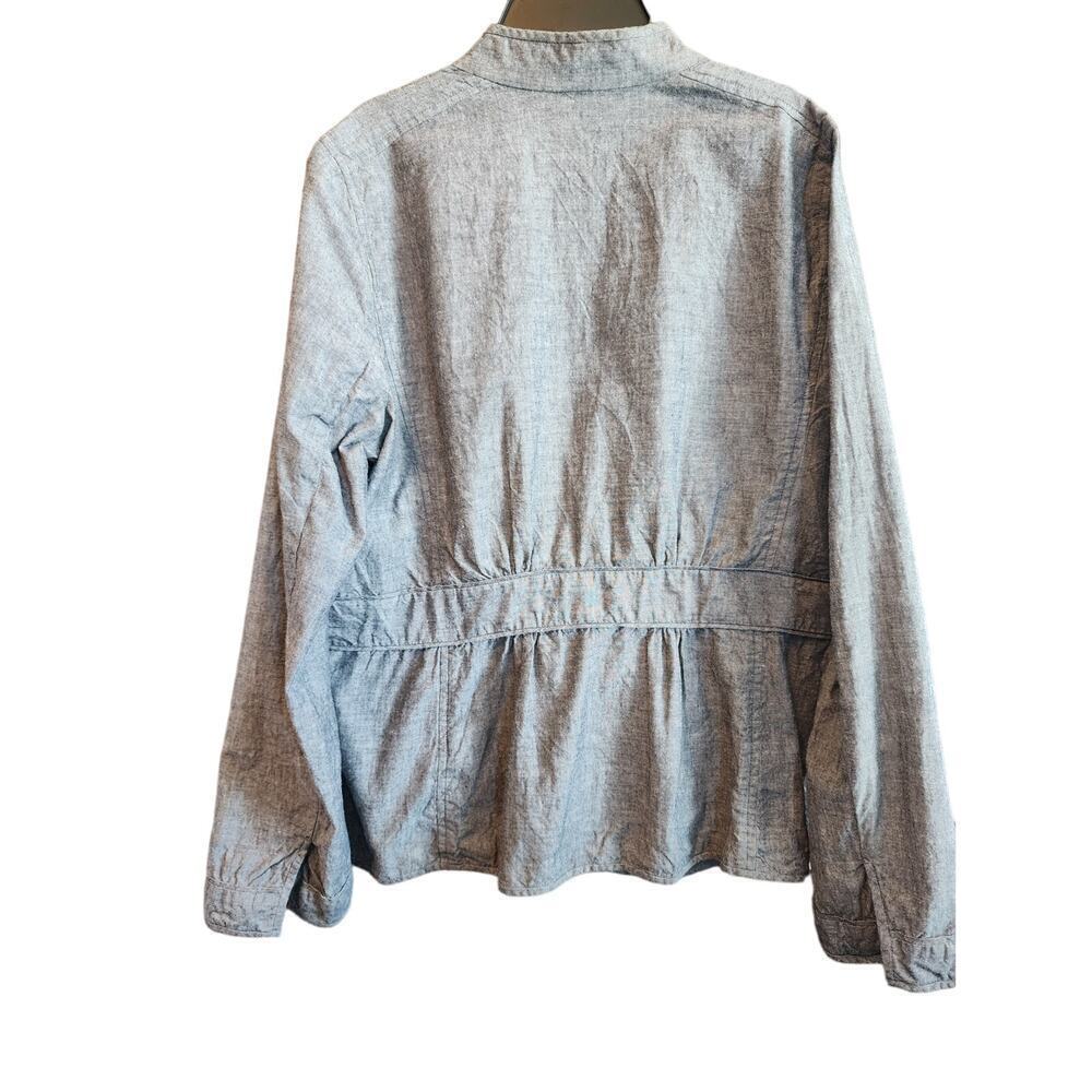 Eileen Fisher Chambray Peplum Jacket- Large - Picture 5 of 5